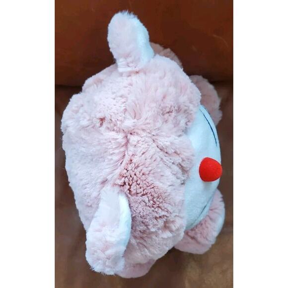 11 Inch Pink White Cat Red Round Flocked Nose Calplush Stuffed Animal Plush Toy - Picture 5 of 11